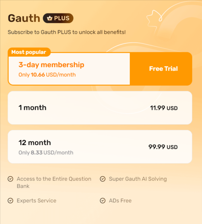 Gauth Plus