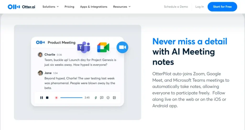 Otter.ai meeting notes for your meetings