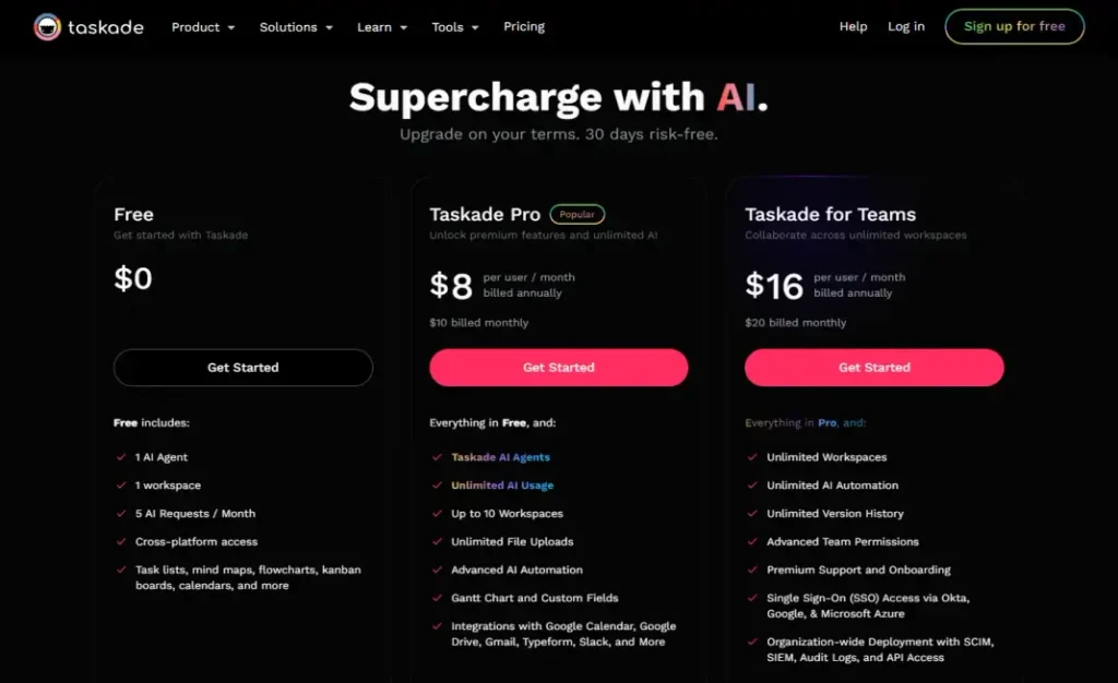 Taskade Pricing Plans