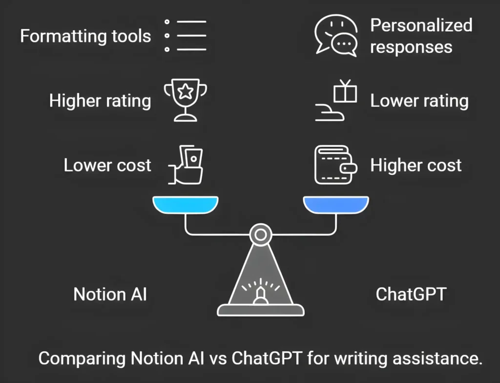 Comparing Notion AI vs ChatGPT for writing assistance