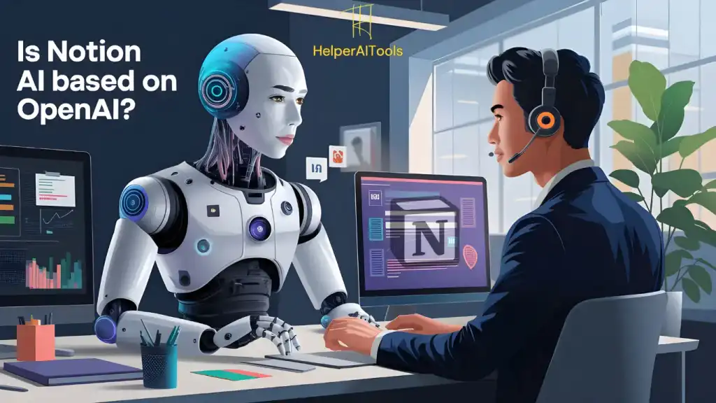 Illustration of Notion AI based on OpenAI integration with GPT models for enhanced productivity and automation, answering the question: is Notion AI based on OpenAI.