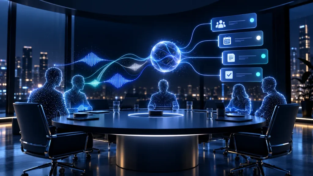 Original illustration for meetgeek AI software coverage